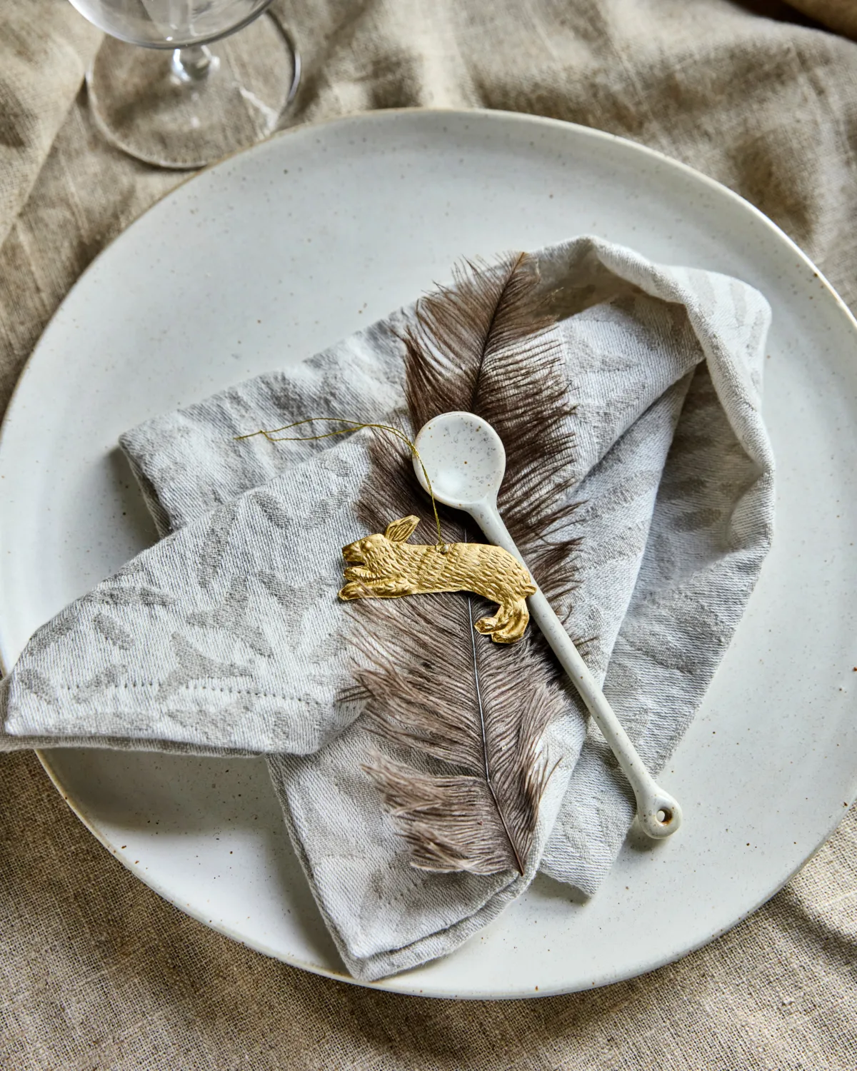 Rabbit στολίδι Πάσχα 3-τεμ., Αντικέ ορείχαλκος House Doctor