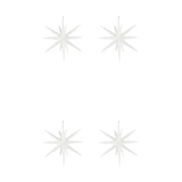 Spike αστέρι χριστουγεννιάτικου δέντρου Ø12 cm 4-pack - Λευκό ορείχαλκο-γκλίττερ - House Doctor