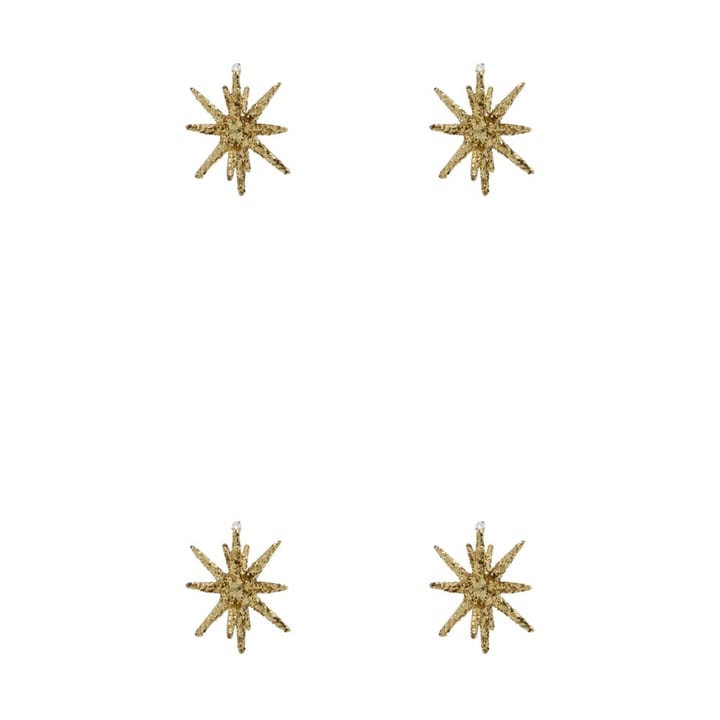 Spike αστέρι χριστουγεννιάτικου δέντρου Ø7.5 cm 4-pack - Μπρούτζινο-γκλίττερ - House Doctor