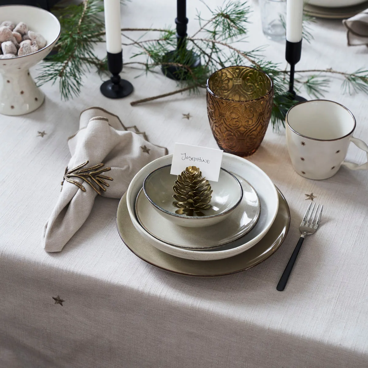 Τραπεζομάντηλο Twinkle 140 x 240 εκ., Γκριζομπέζ House Doctor