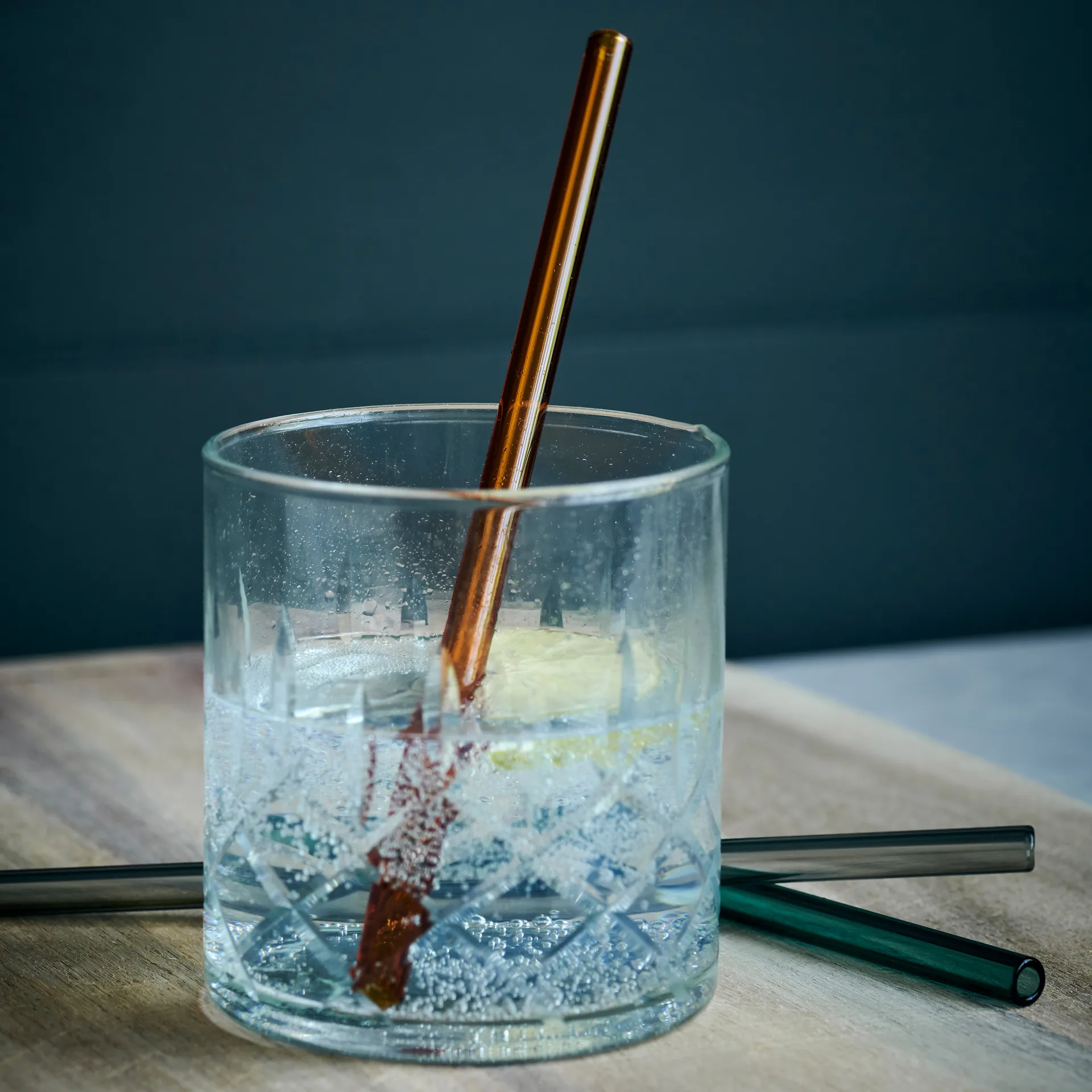 Vaca γυάλινο καλαμάκι Συσκευασία 6 τεμαχίων, πράσινο-γκρι-πορτοκαλί House Doctor