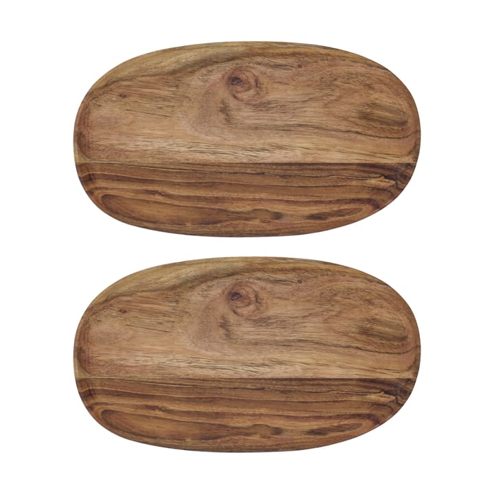 Wood δίσκος 19x33 εκ. 2-pack - Natural - House Doctor