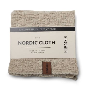 Humdakin Nordic πετσέτα για τα πιάτα 28x28 cm Συσκευασία 2 τεμαχίων - Ανοιχτό χρώμα πέτρας - Humdakin