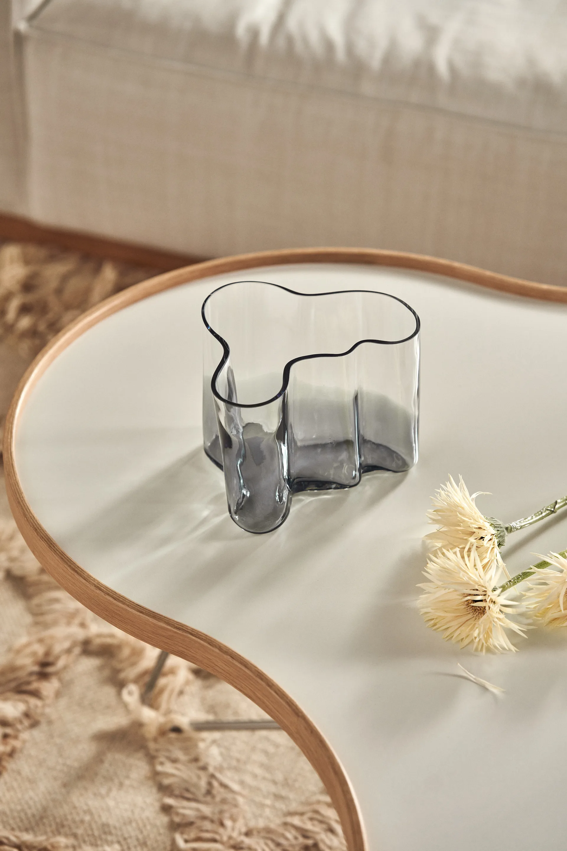 Alvar Aalto βάζο Limited Edition 140 mm, Διάφανο-σκούρο γκρι Iittala