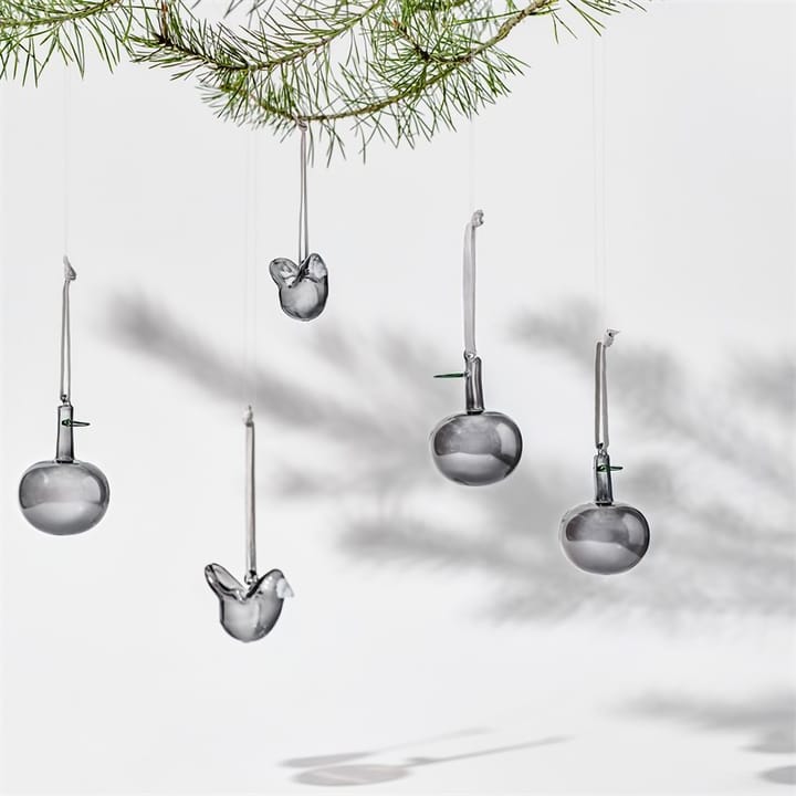 Iittala γυάλινο μήλο Ø6 cm 3-pack, Γκρι Iittala