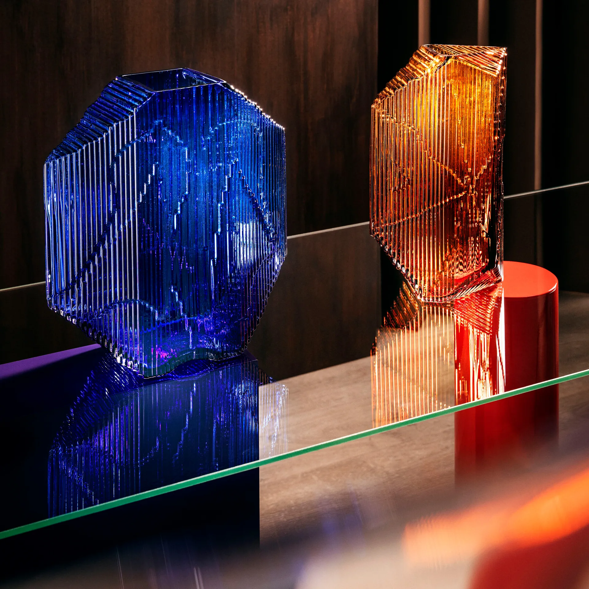 Kartta γυάλινο γλυπτό 33,5 cm, Μπλε του ουλτραμαρίν Iittala