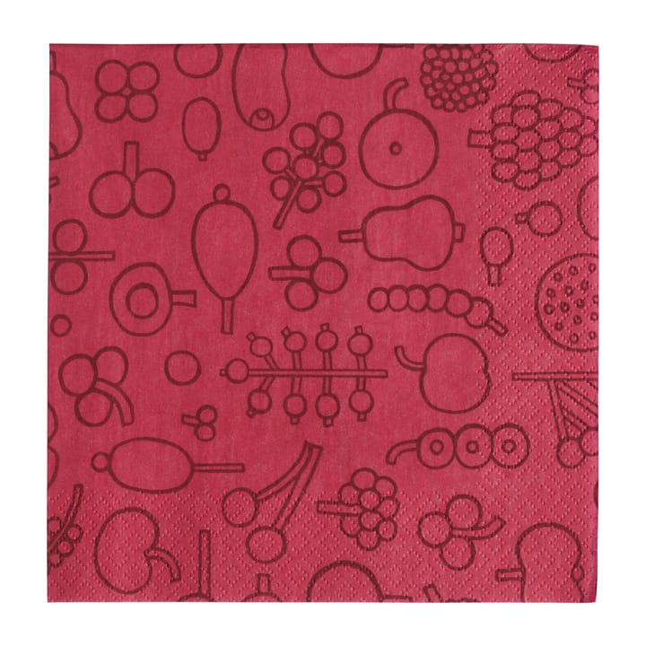 Χα�ρτοπετσέτα με σχέδια φρούτων, Oiva Toikka, συσκευασία 20 τεμαχίων - Κόκκινο - Iittala