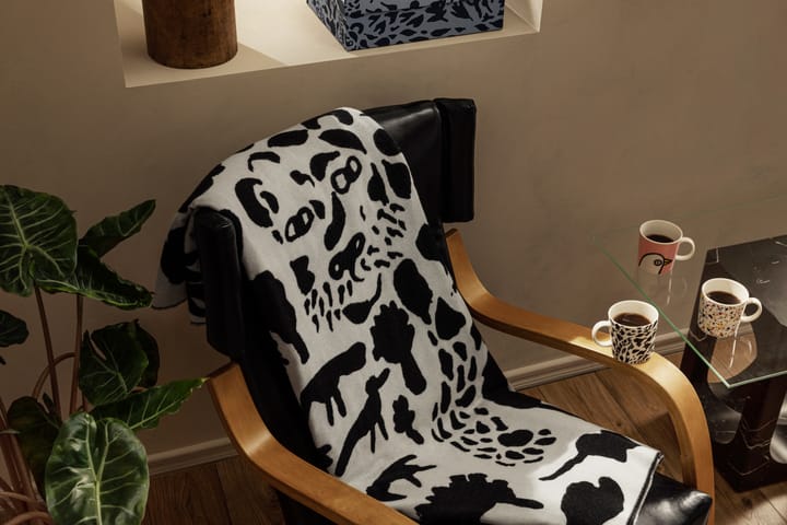 Oiva Toikka Cheetah μάλλινο ριχτάρι 130x180 cm, Μαύρο-λευκό Iittala