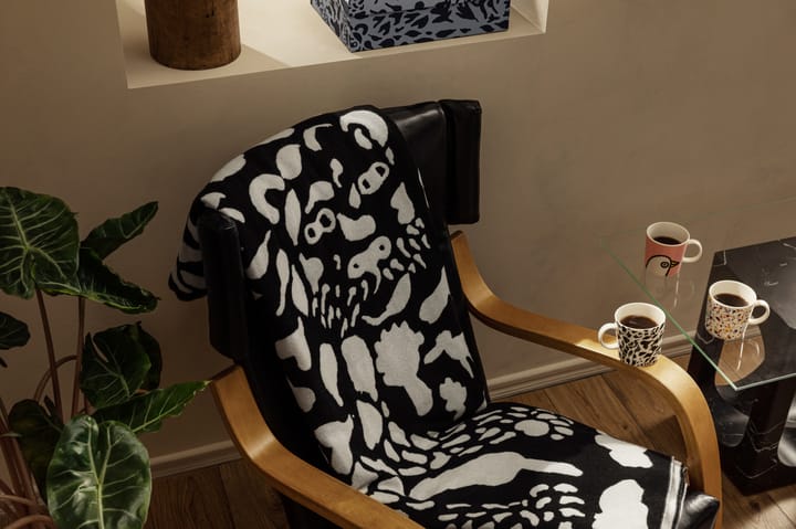 Oiva Toikka Cheetah μάλλινο ριχτάρι 130x180 cm, Μαύρο-λευκό Iittala