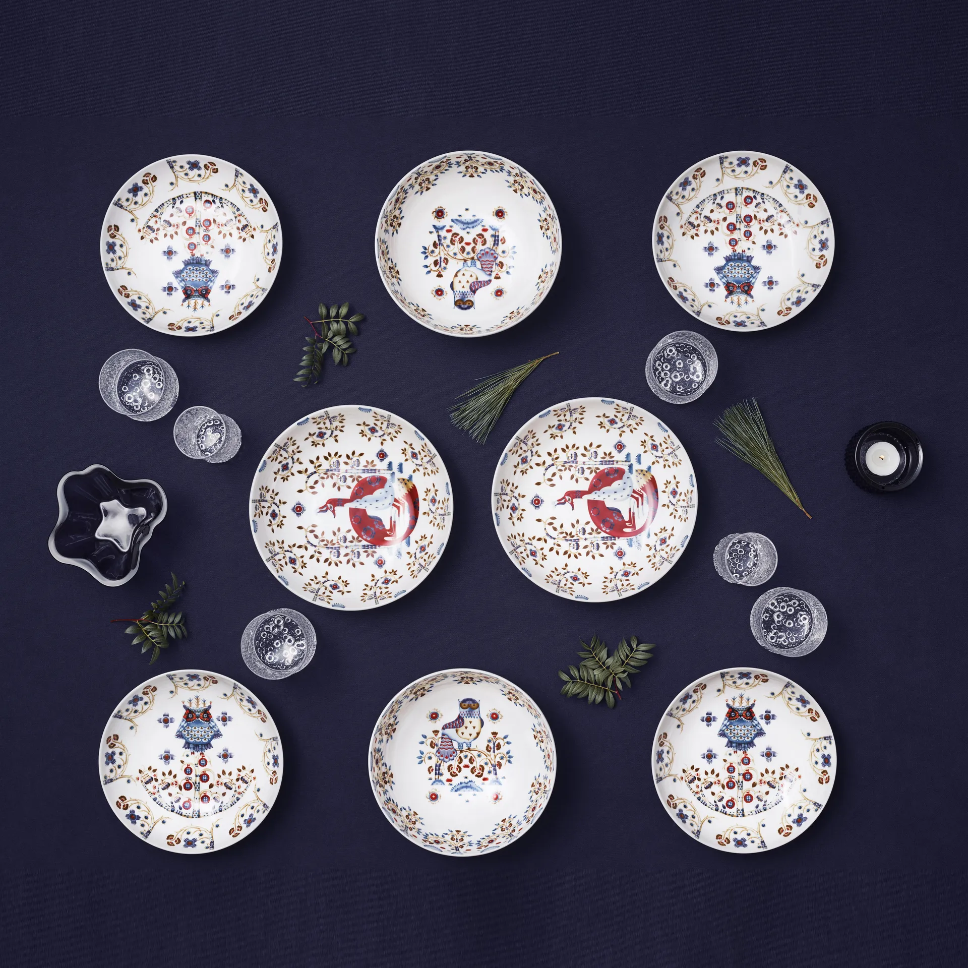 Taika βαθύ πιάτο 22 cm, λευκό μοτίβο Iittala