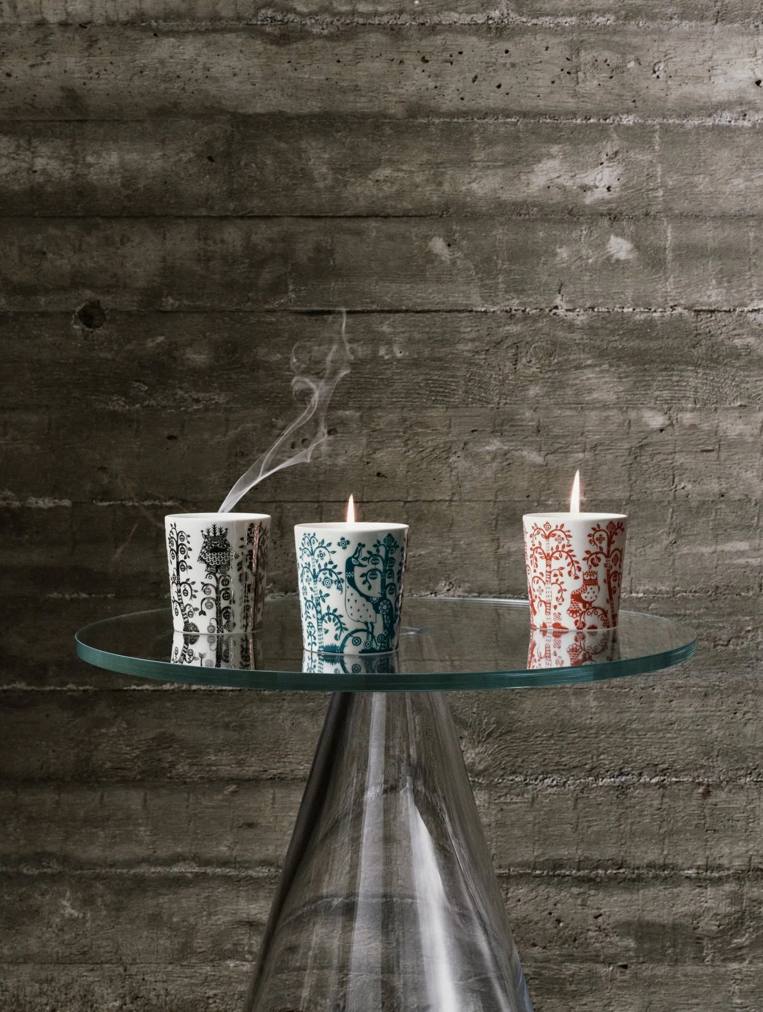 Taika κερί, Γρανιτέ-κόκκινο, 9 εκ. Iittala