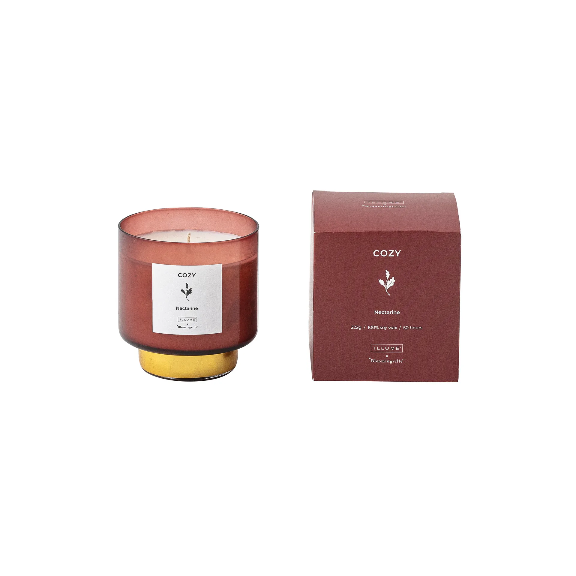 Cozy αρωματικο κερί με άρωμα νεκταρίνι, 222 g Illume x Bloomingville