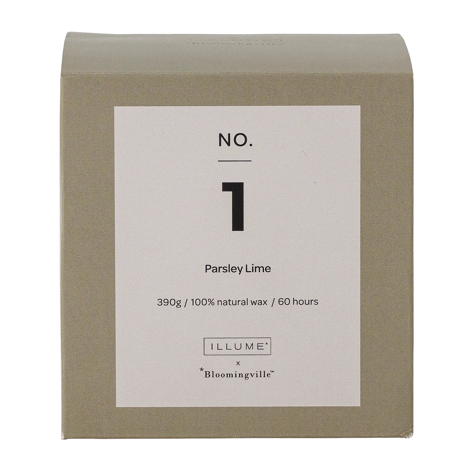 NO. 1 Parsley Lime αρωματικό κερί, 390 g + Κουτί δώρου Illume x Bloomingville