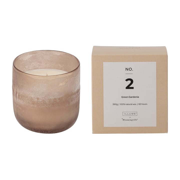 NO. 2 Green Gardenia αρωματικό κερί, 390 g + Κουτί δώρου Illume x Bloomingville