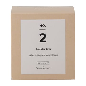 NO. 2 Green Gardenia αρωματικό κερί - 390 g + Κουτί δώρου - Illume x Bloomingville