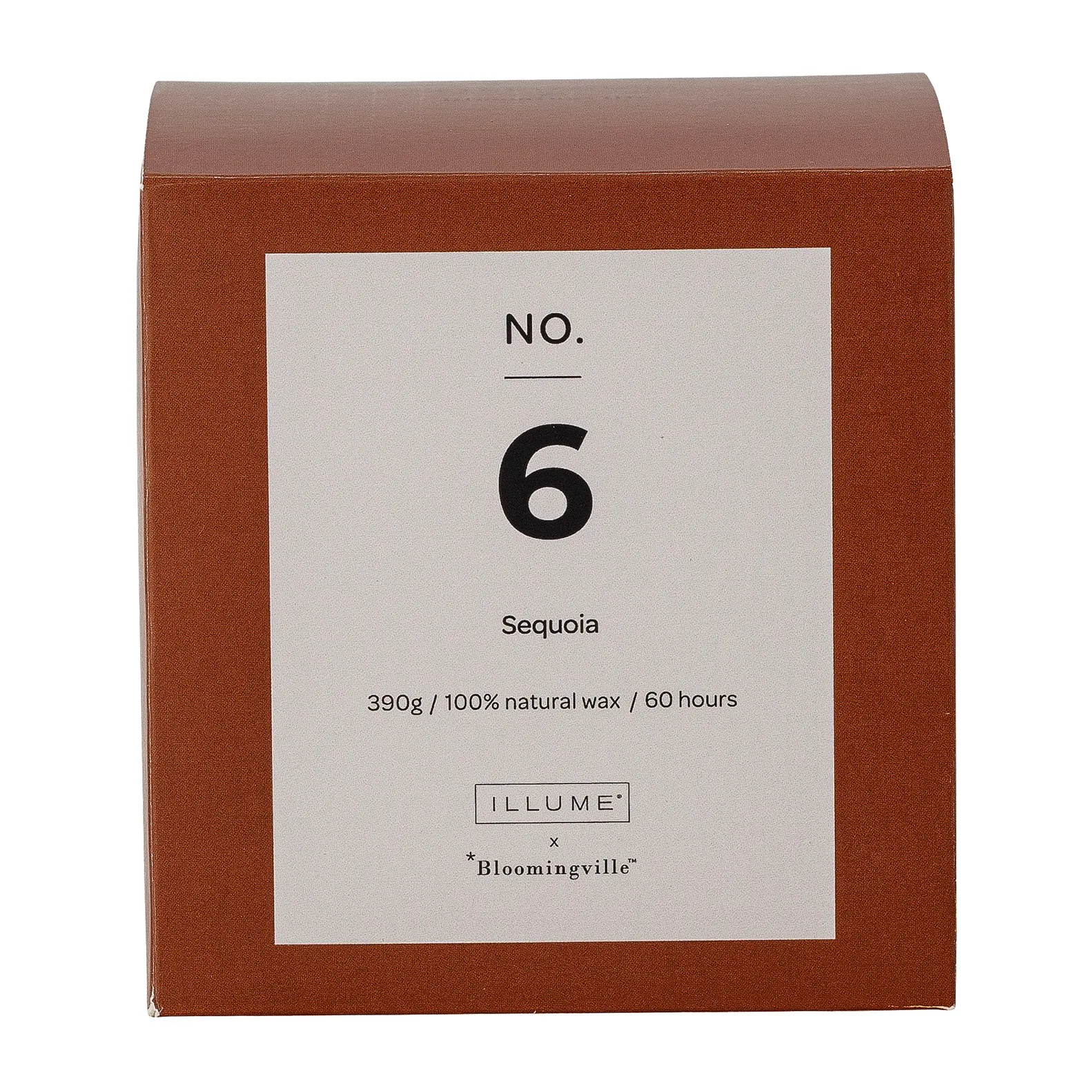 NO. 6 Sequoia αρωματικό κερί, 390 g + Κουτί δώρου Illume x Bloomingville