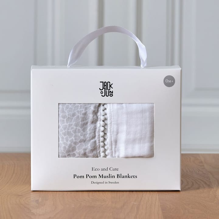 Μουσελίνα Pom Pom 120x120 cm 2-pack, Pearl & Giraffe gray Jack o Juno