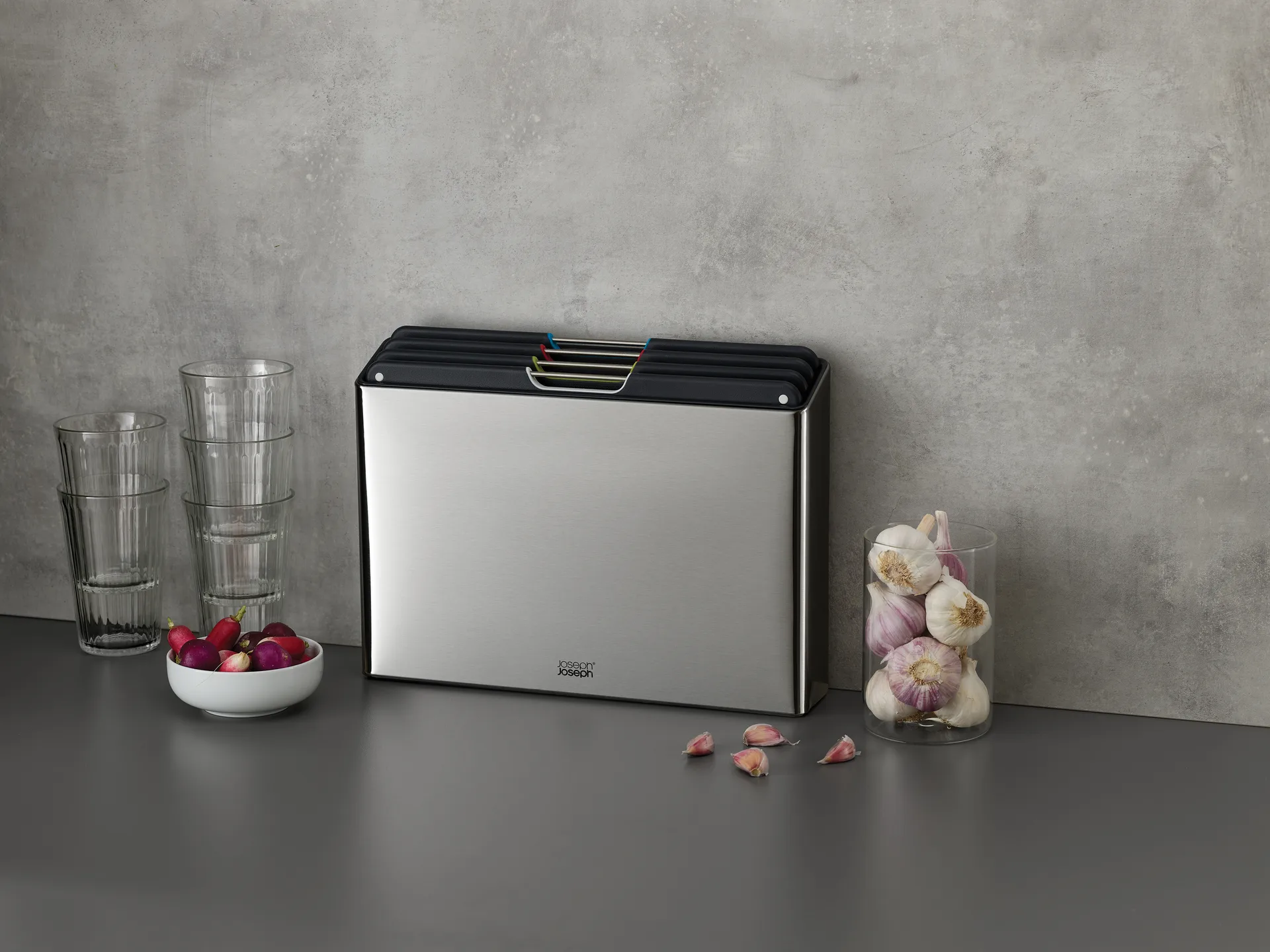 Folio steel ξύλο κοπής 4 τεμαχίων, Ατσάλι Joseph Joseph