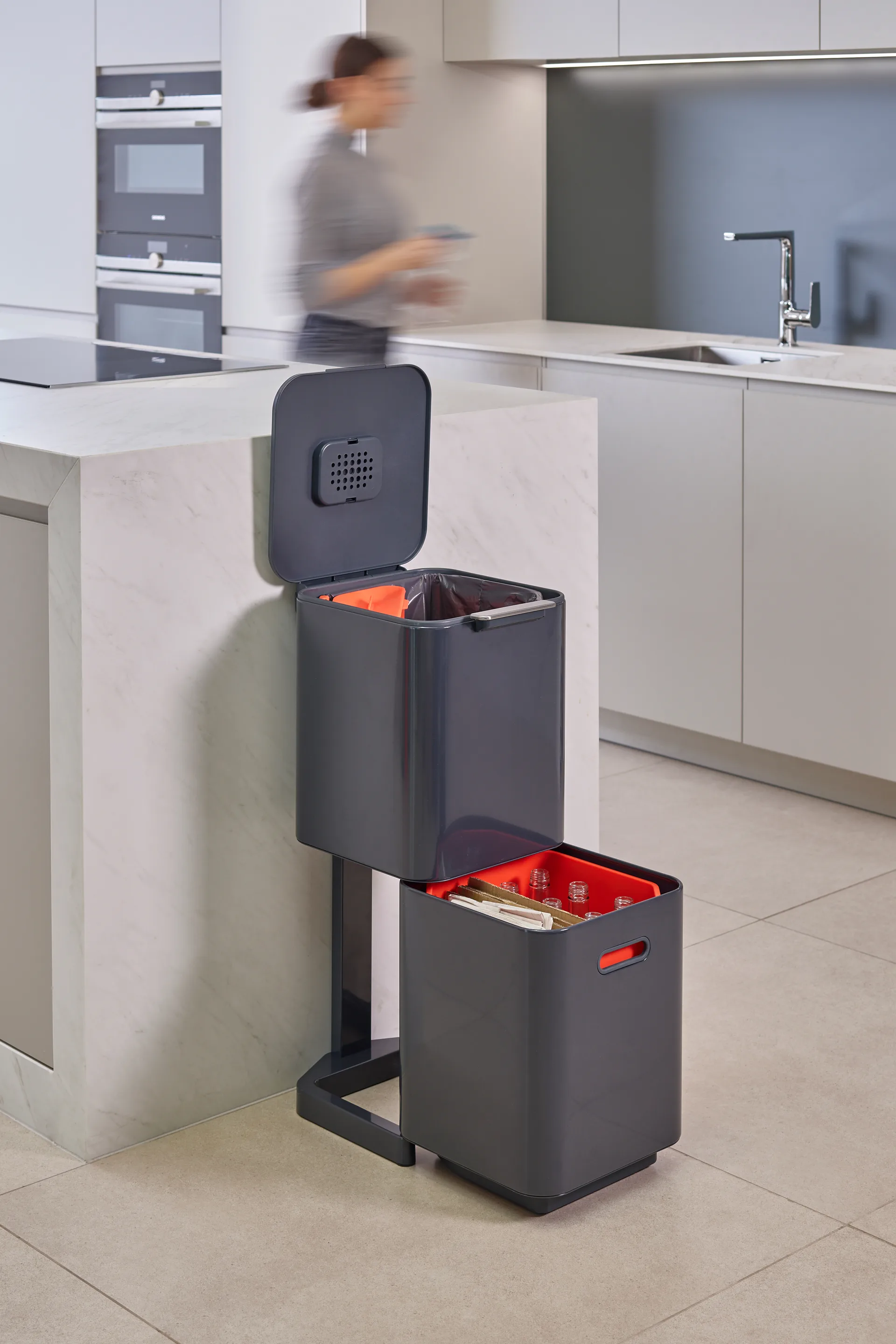 Joseph Joseph Totem Compact κάδος απορριμμάτων 40 L, Graphite Joseph Joseph