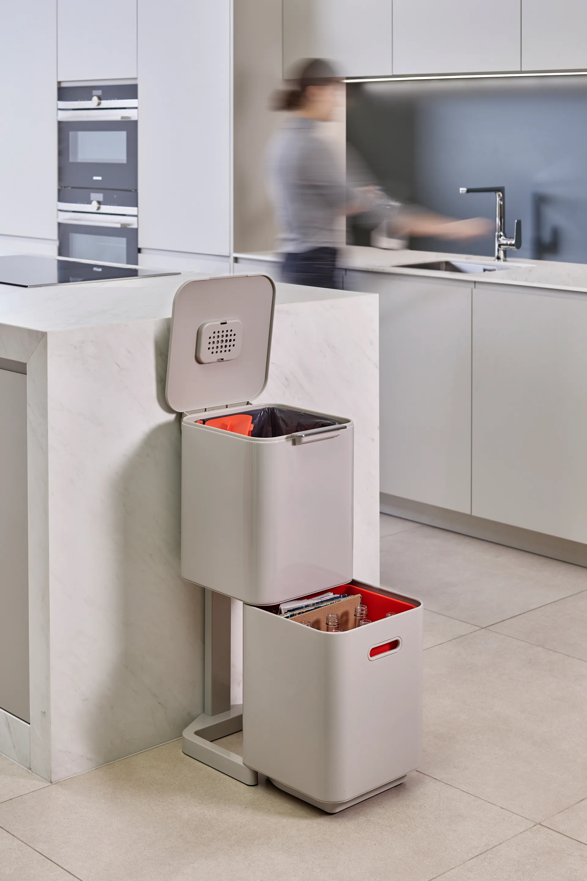 Joseph Joseph Totem Compact κάδος απορριμμάτων 40 L, Stone Joseph Joseph