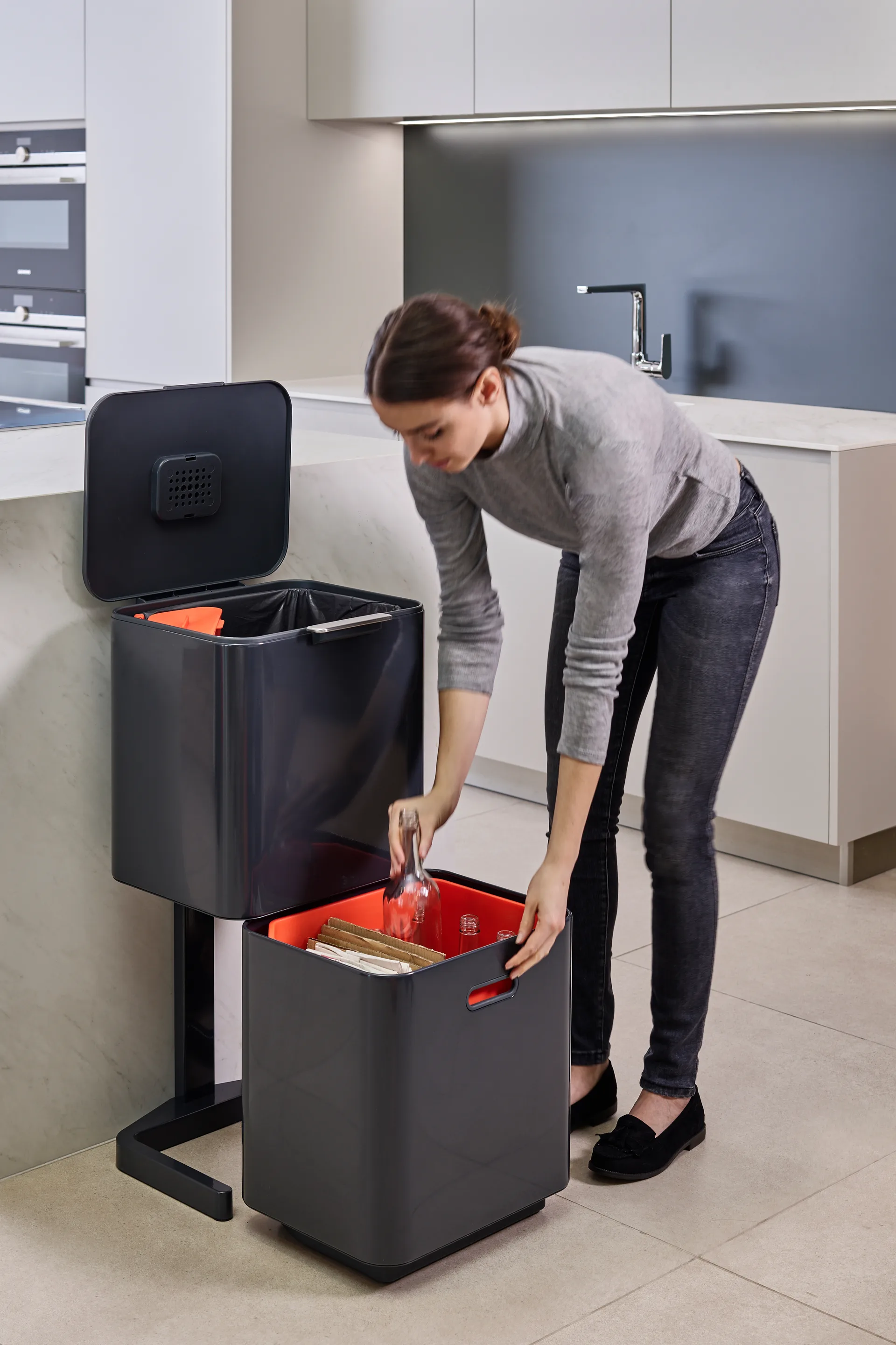 Joseph Joseph Totem Max κάδος απορριμμάτων 60 L, Graphite Joseph Joseph