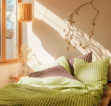 Bæk&Bølge σετ κρεβατιού Bæk&Bølge 140x220 cm - Πράσινο-Φωτεινό ροζ - Juna