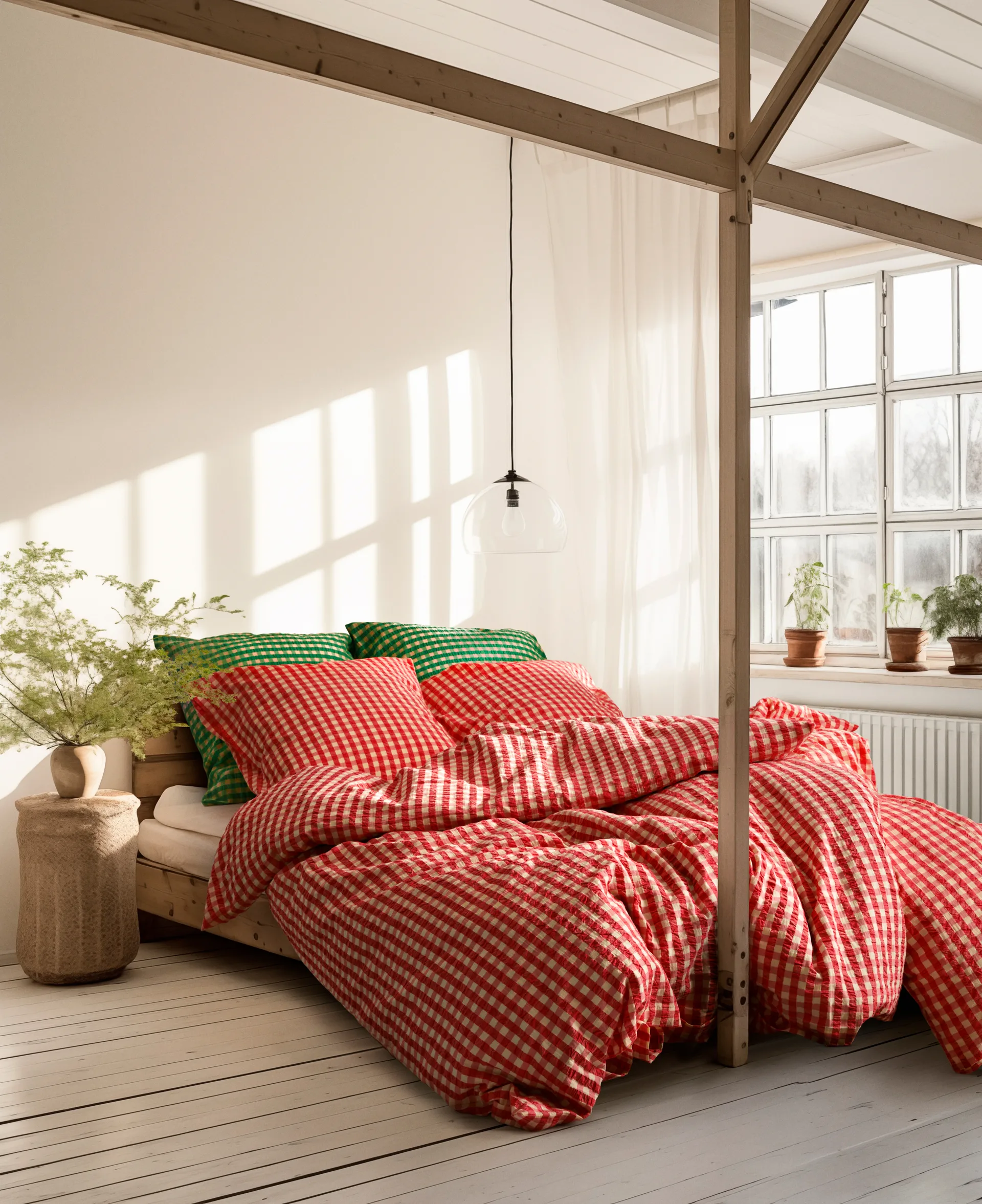 Bæk&Bølge σετ κρεβατιού Bæk&Bølge 140x220 cm, Κόκκινο-κίτρινο Juna