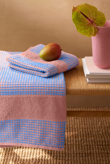 Check πετσέτα 70x140 cm - Απαλό ροζ-μπλε - Juna