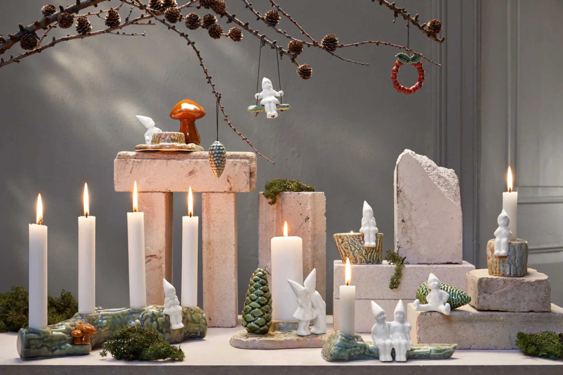 Κορίτσι που κάνει κούνια, Christmas Tales, 8 εκ, Λευκό-ροζ Kähler