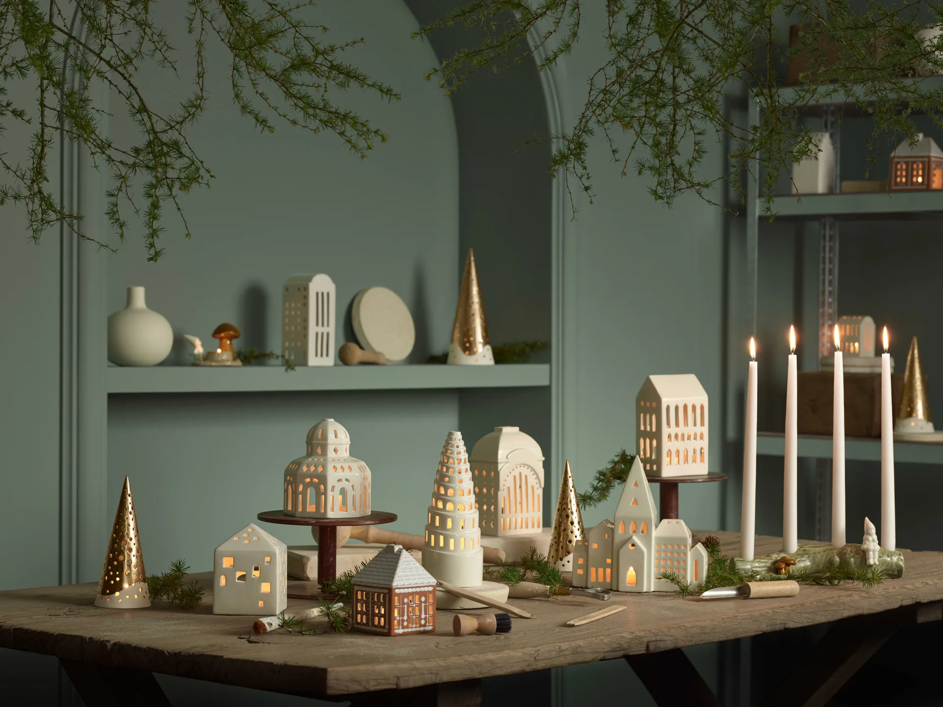 Κηροπήγιο Gingerbread small 11 εκατοστά, Καφέ Kähler