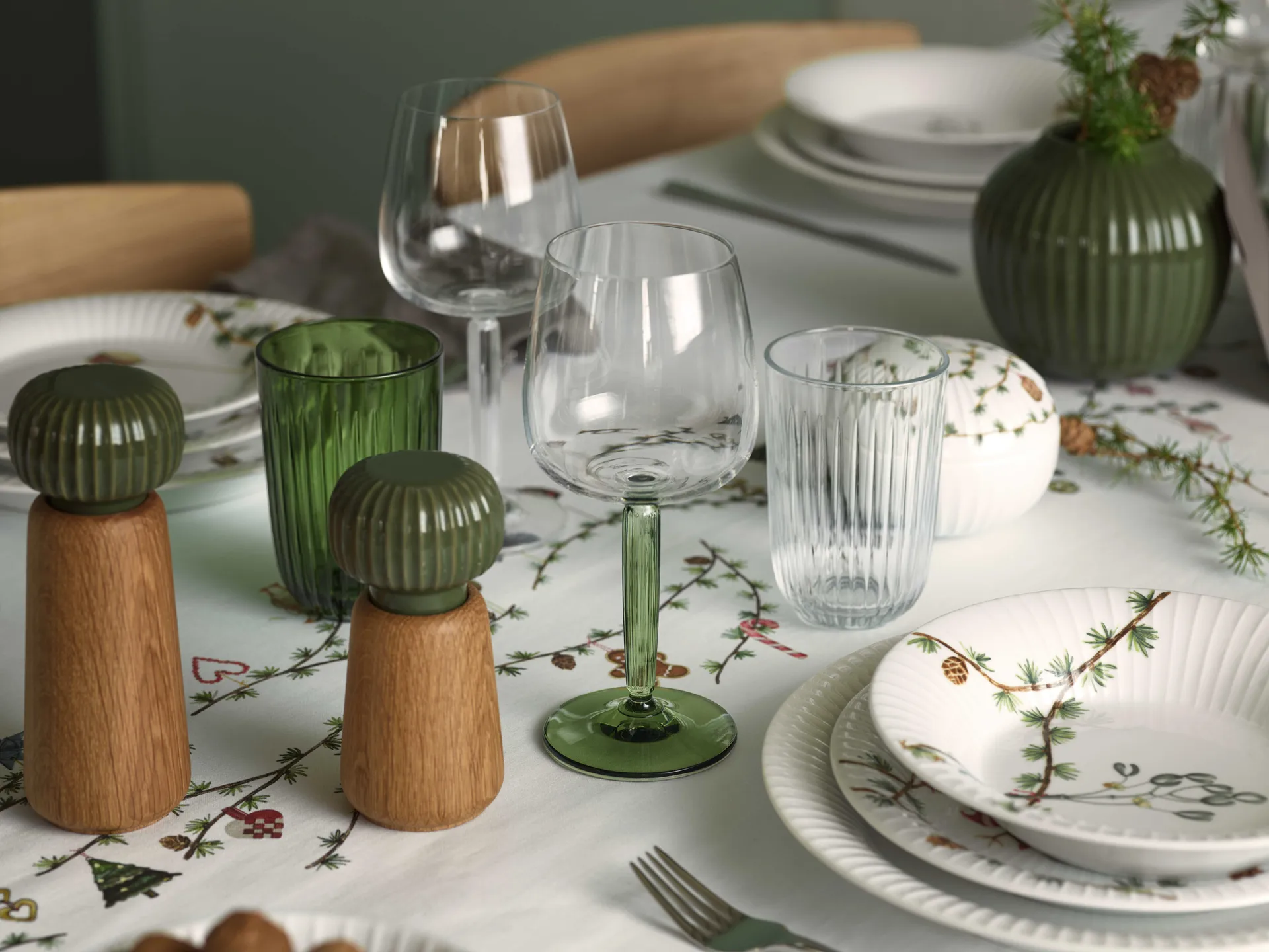 Ποτήρια κόκκινου κρασιού, Hammershøi, 49 cl, συσκευασία 2 τεμαχίων, Διαφανές-πράσινο Kähler