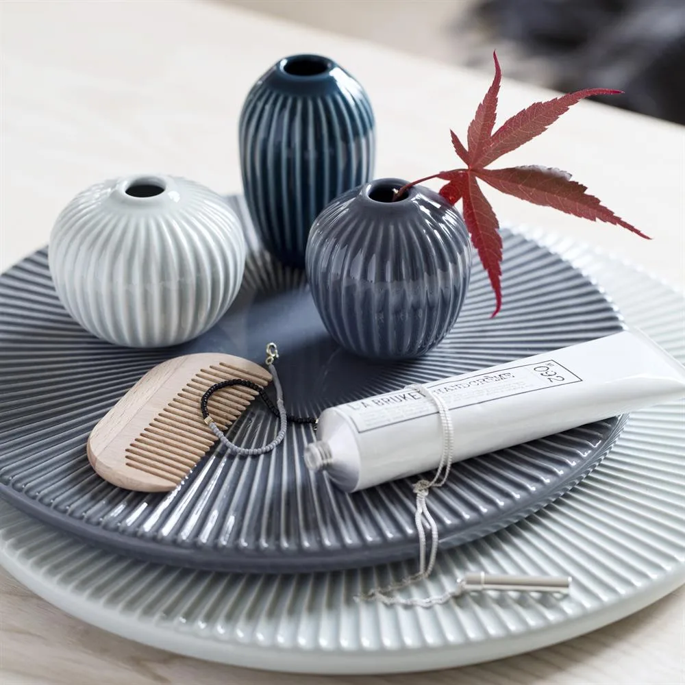 Hammershøi miniature βάζο σετ 3 τεμαχίων, Πράσινο του δυόσμου-γκρι ανθρακίτη Kähler