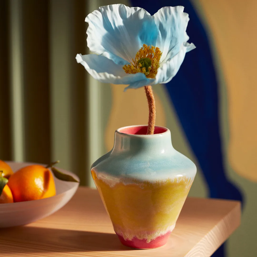 Poppery βάζο 12 cm, Ροζ-mint-κίτρινο Kähler