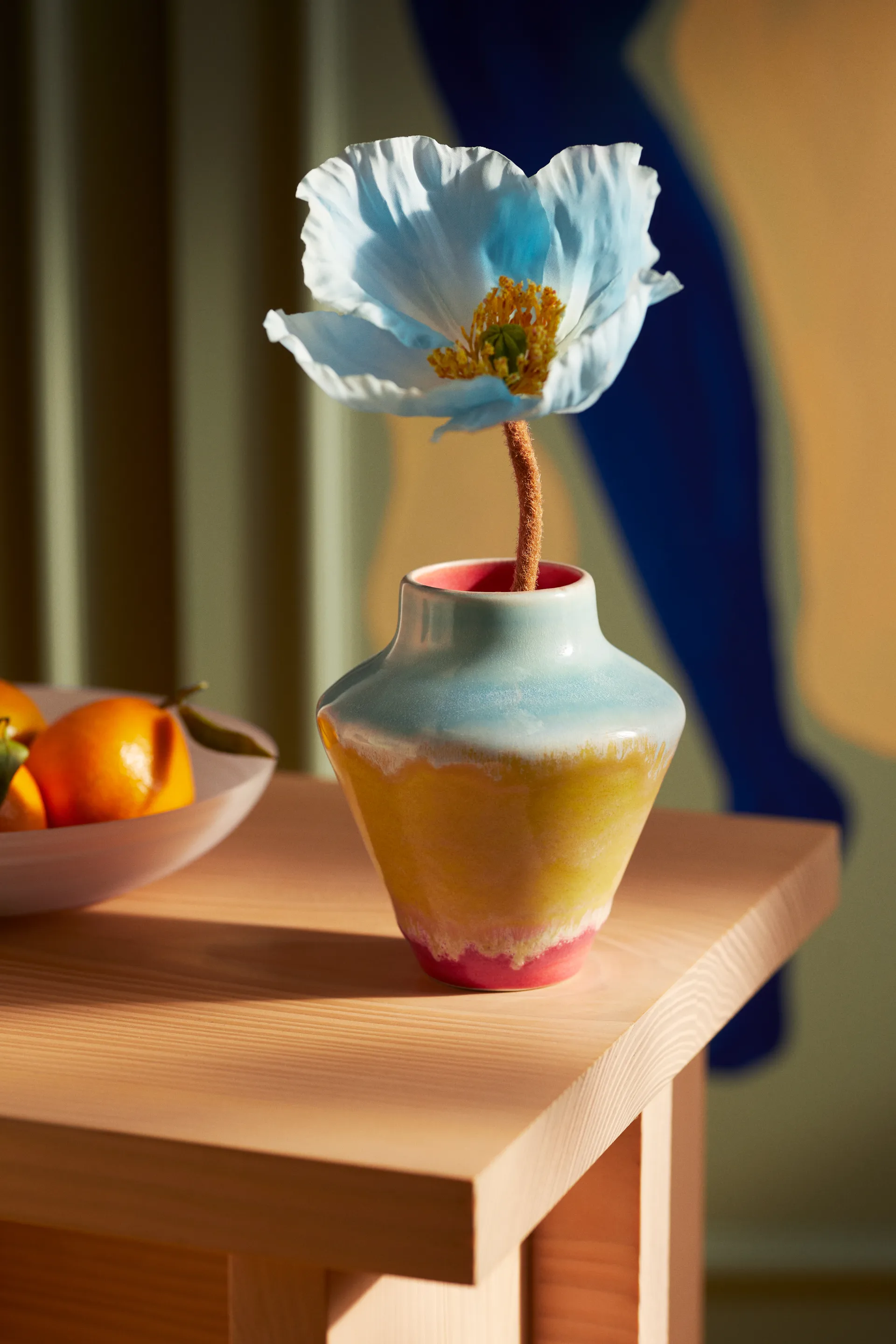 Poppery βάζο 12 cm, Ροζ-mint-κίτρινο Kähler