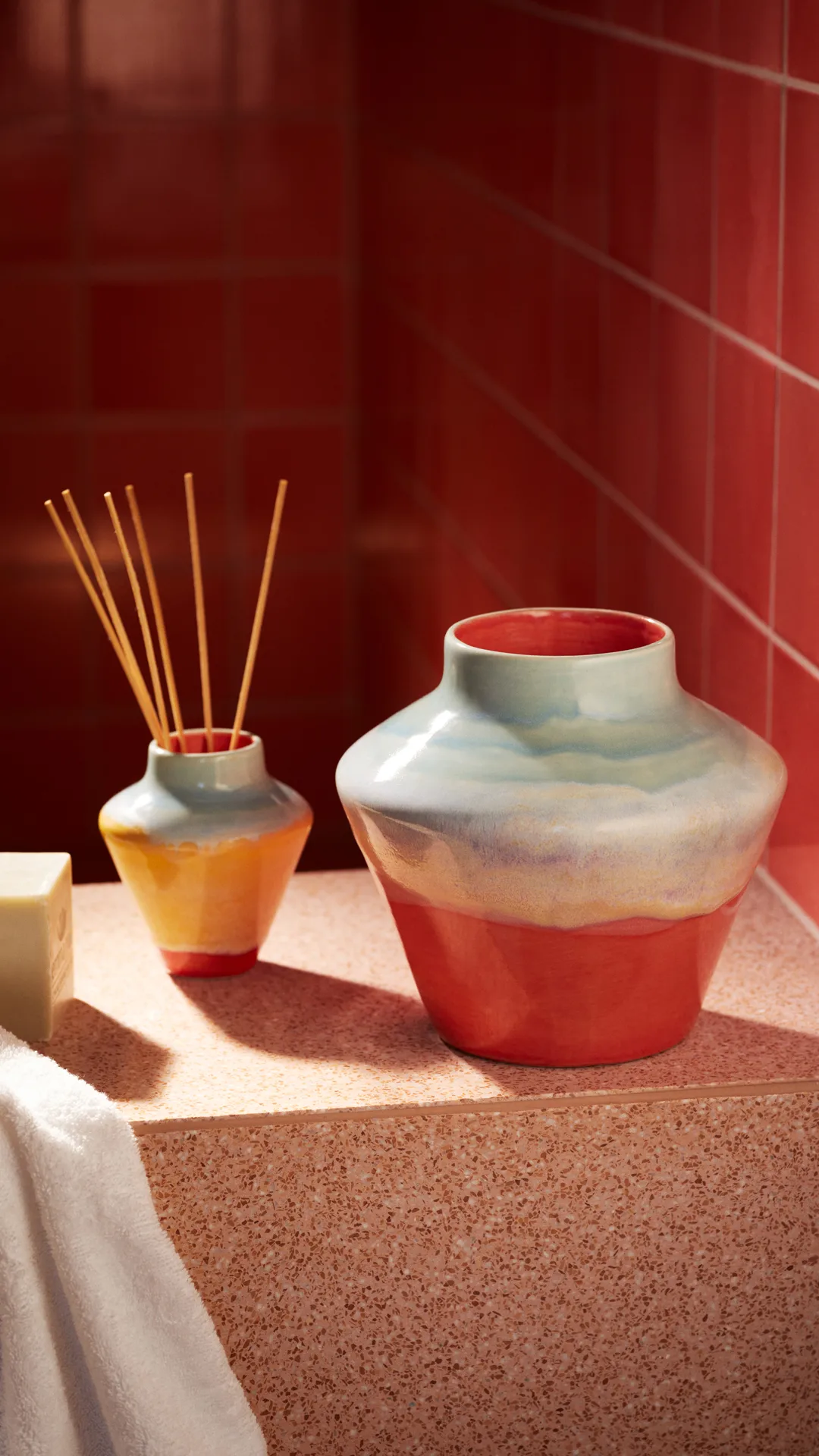 Poppery βάζο 20,5 cm, Mint-pink Kähler