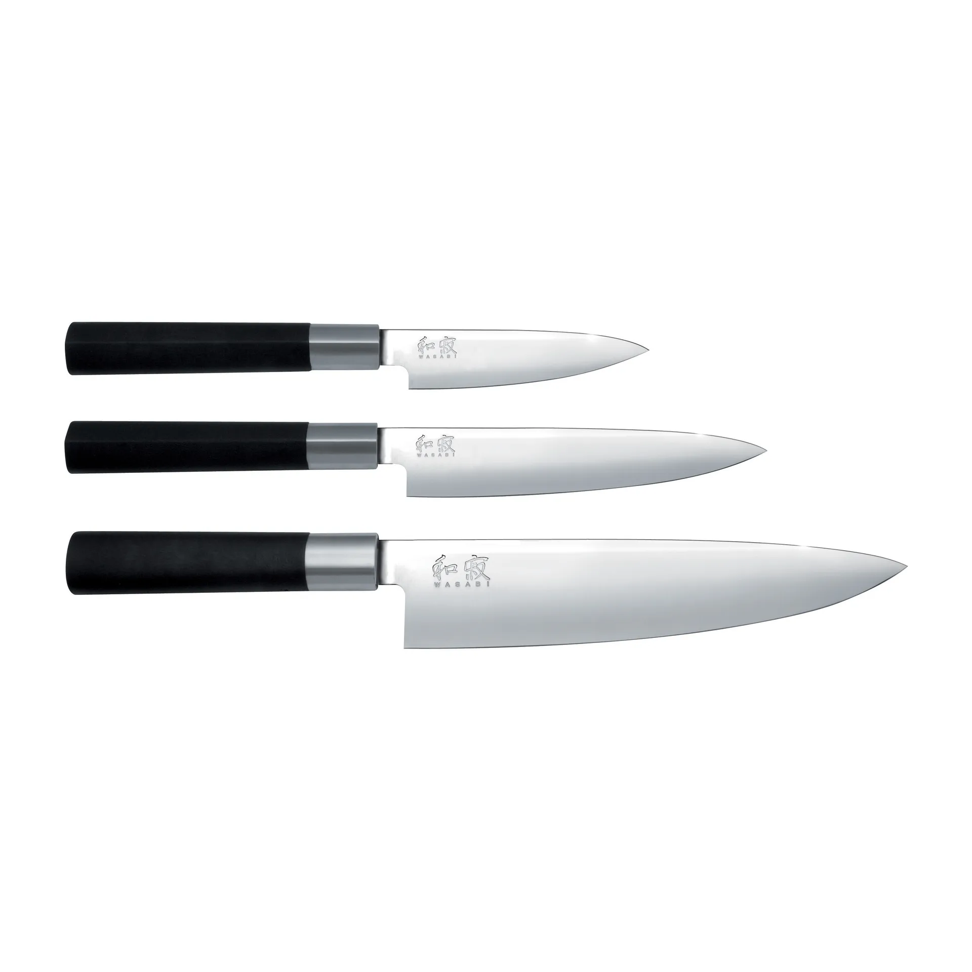 Kai Wasabi Black σετ μαχαίρι σεφ και μαχαίρια all round, 3 τεμάχια KAI