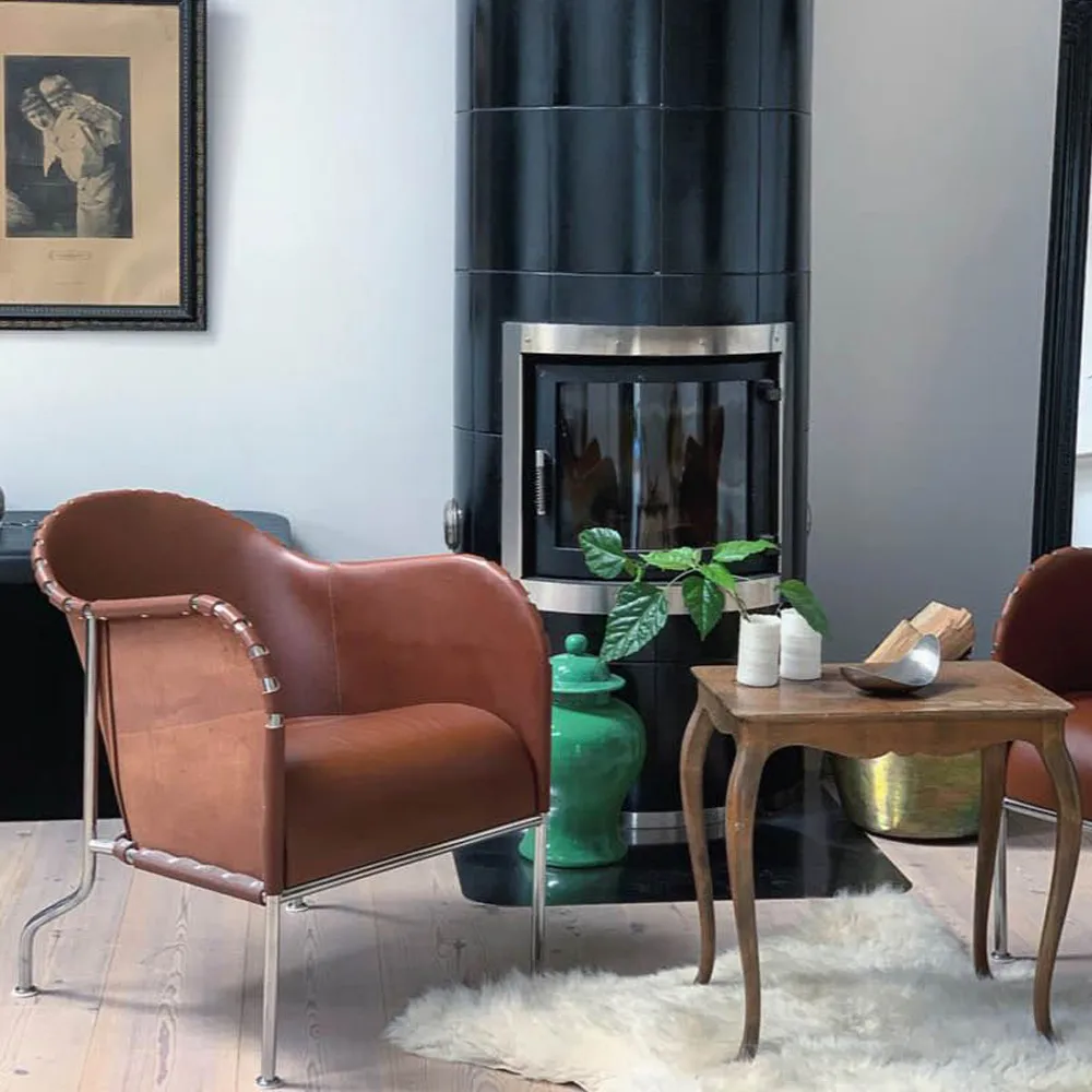 Bruno πολυθρόνα, Δέρμα φυσικό-χαλκοεπεξεργασμένη βάση Källemo