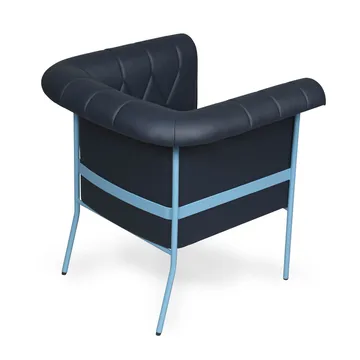 Chester πολυθρόνα - Γκρι-μπλε βάση-καφέ δέρμα - Källemo