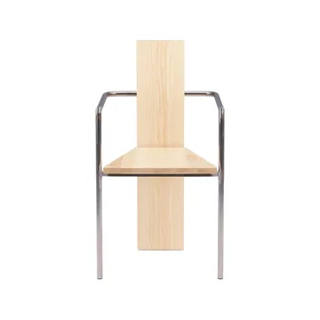 Concrete καρέκλα με μπράτσα - Σημύδα-ακατέργαστη μεταλλική βάση - Källemo