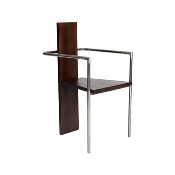 Concrete καρέκλα με μπράτσα - Βαμμένη καρυδιά οξιά-ακατέργαστη μεταλλική βάση - Källemo