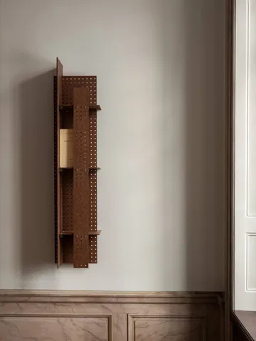 FF02 The Perforated Furniture ράφι τοίχου - Ινοσανίδα-καρυδιά, 28x24x128 cm - Källemo