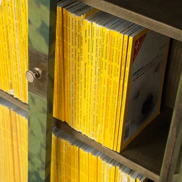 Βιβλιοθήκη National Geographic 25 Χρόνια  - Πράσινο/ορείχαλκος-λινό-2 συρτάρια - Källemo