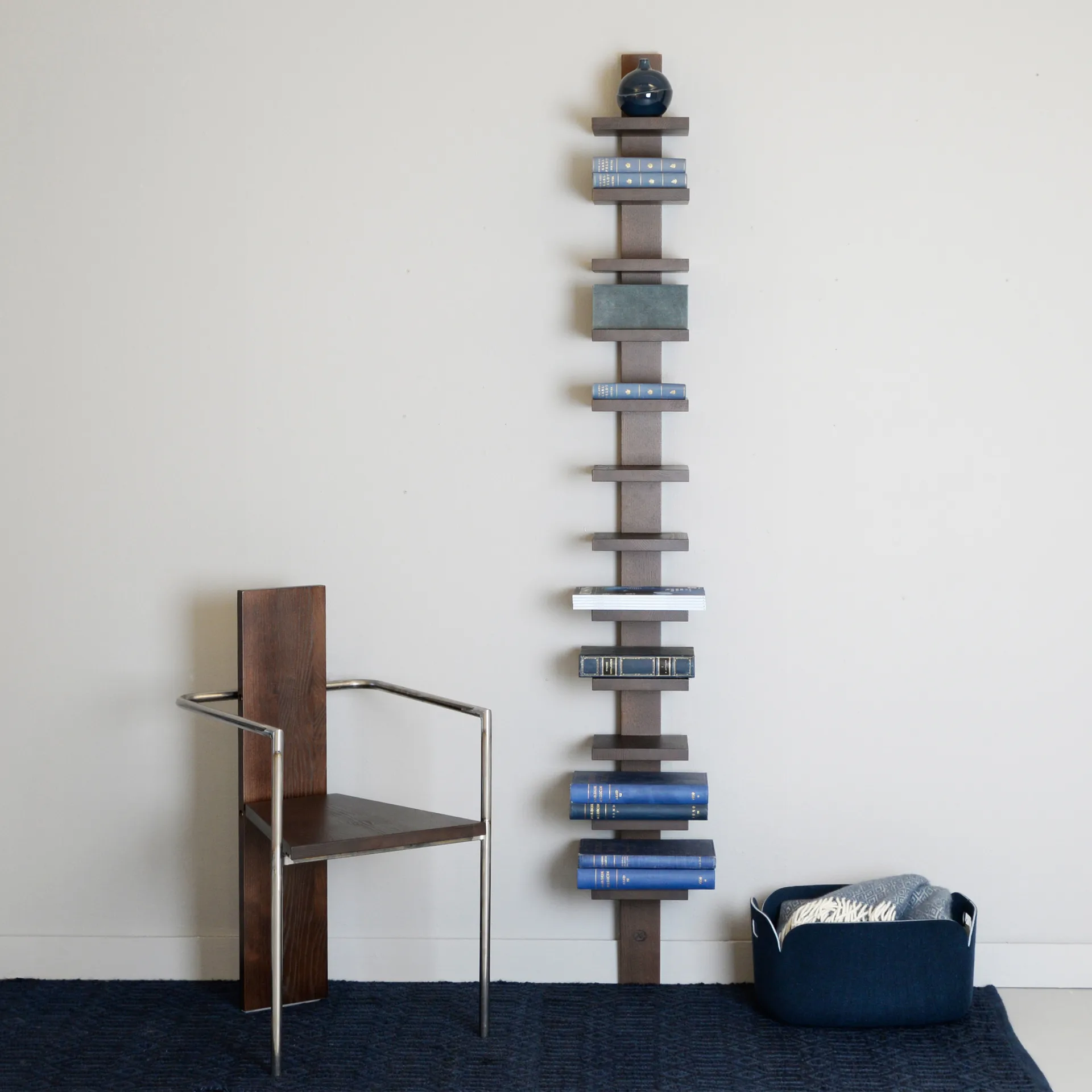 Pilaster ραφιέρα τοίχου, Γκρι βαμμένο Källemo