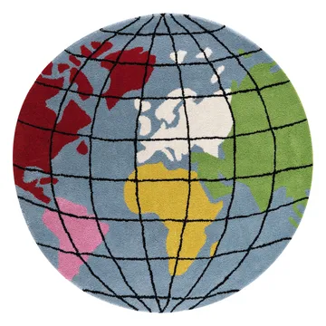 Earth χαλί Ø130 cm - μπλε - Kateha