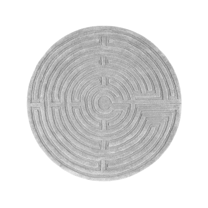Στρογγυλό χαλί, Minilabyrinth - ασημί γκρι (γκρι), 130 εκ - Kateha