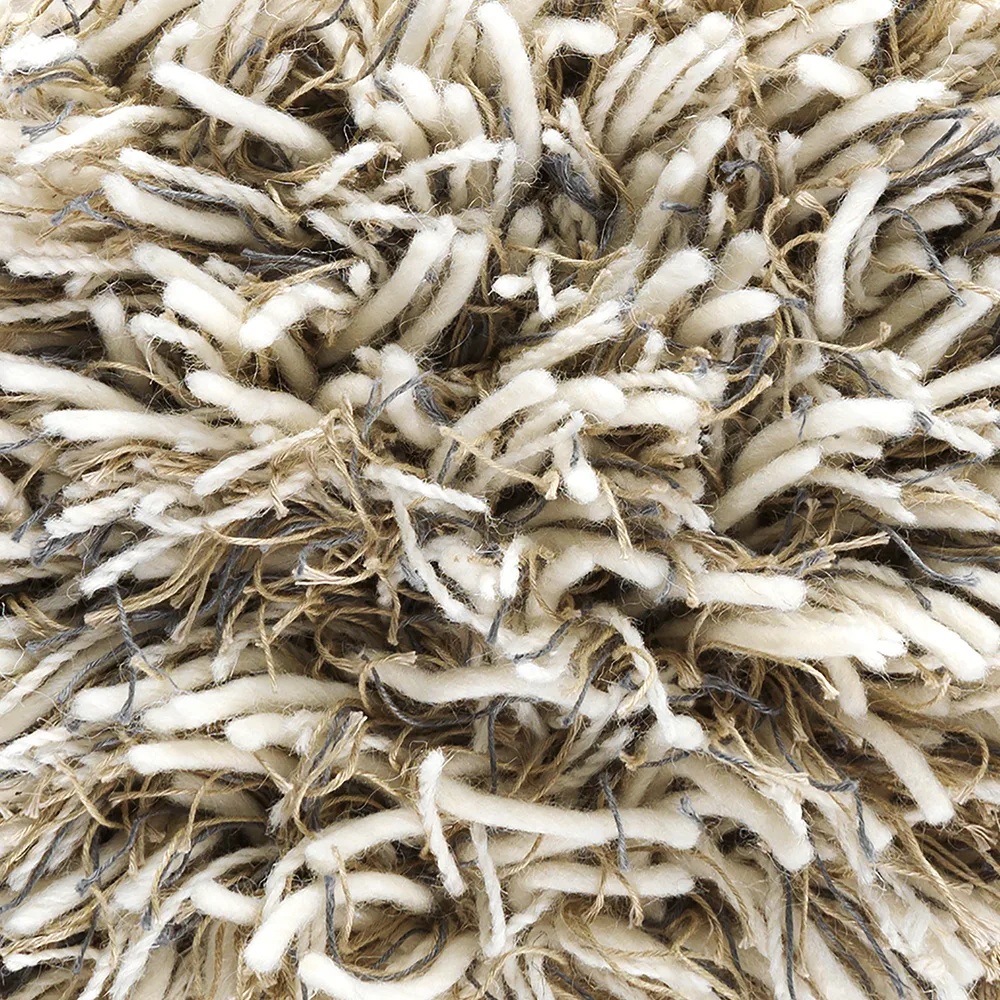 Στρογγυλό χαλί με πλούσιο και παχύ πέλος, White/grey, Ø220 cm Kateha