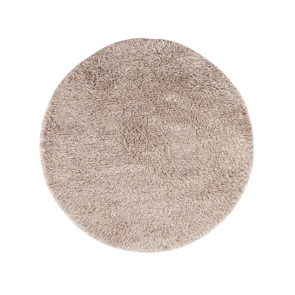 Στρογγυλό χαλί με πλούσιο και παχύ πέλος, White/grey, Ø220 cm Kateha
