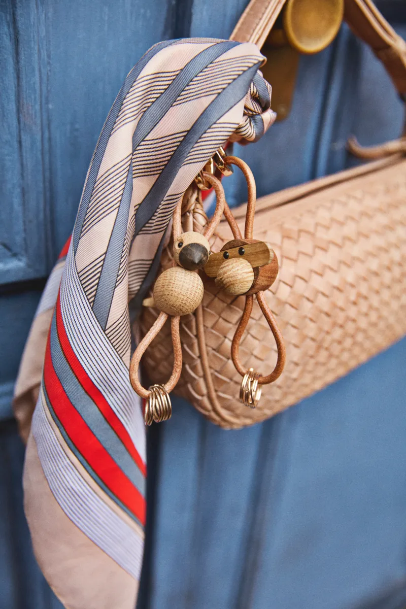 Μπρελόκ κλειδιών πουλί Kaj Bojesen, Δρυς, φυσικό δέρμα Kay Bojesen Denmark