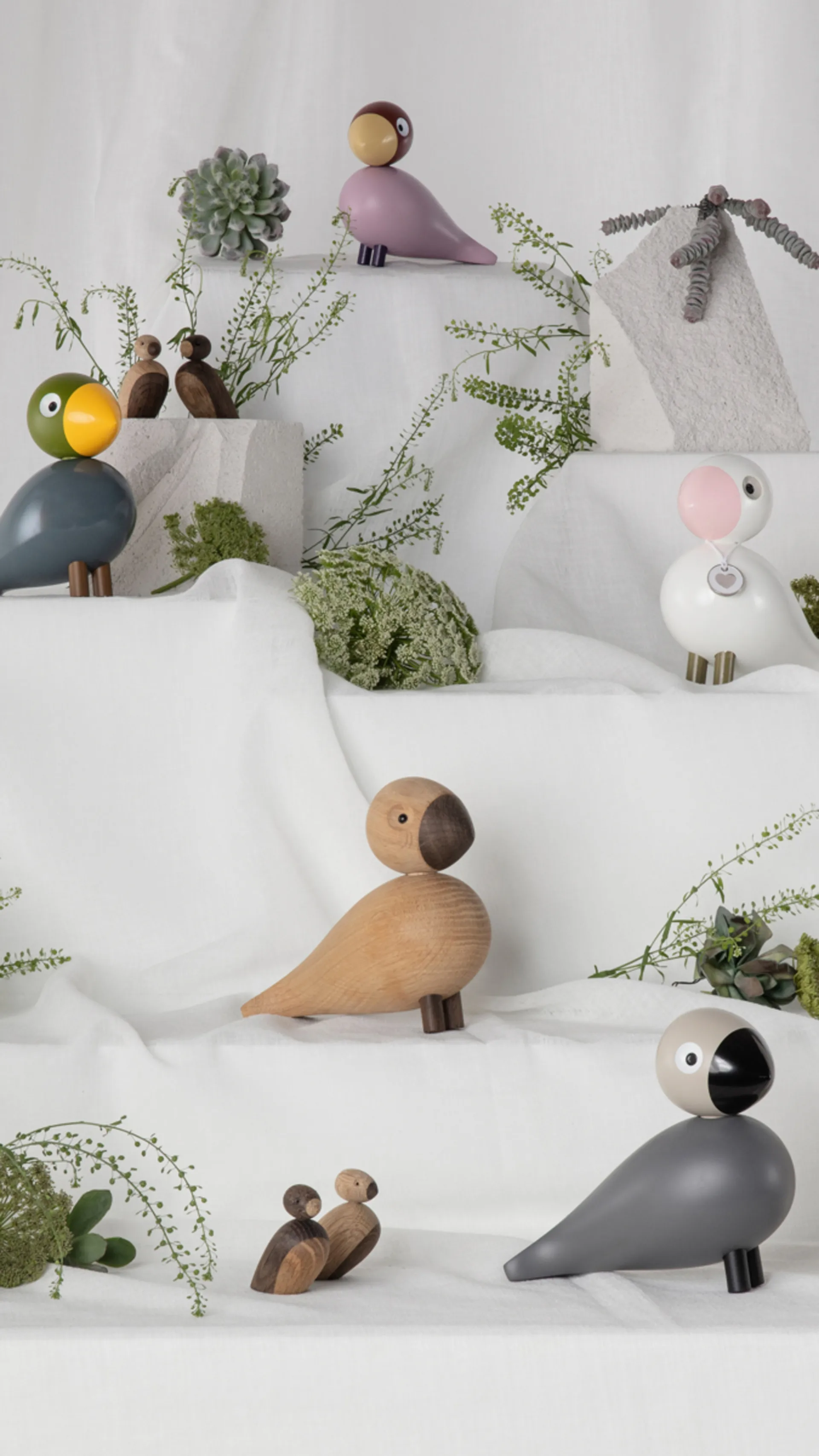 Ωδικό πτηνό της Kay Bojesen, «Ελπίδα», Λευκό-ροζ Kay Bojesen Denmark