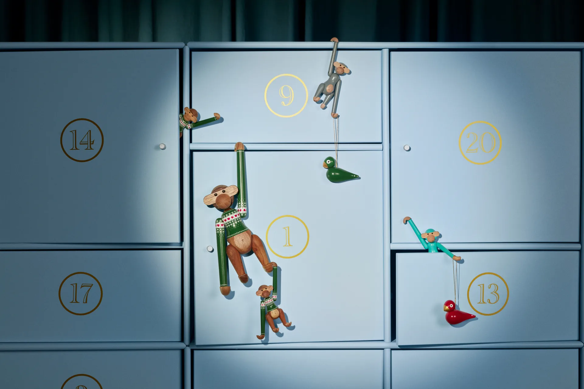 Kay Bojesen Χριστουγεννιάτικα πουλιά διακοσμητικό 2 κομμάτια, Κόκκινο-πράσινο Kay Bojesen Denmark